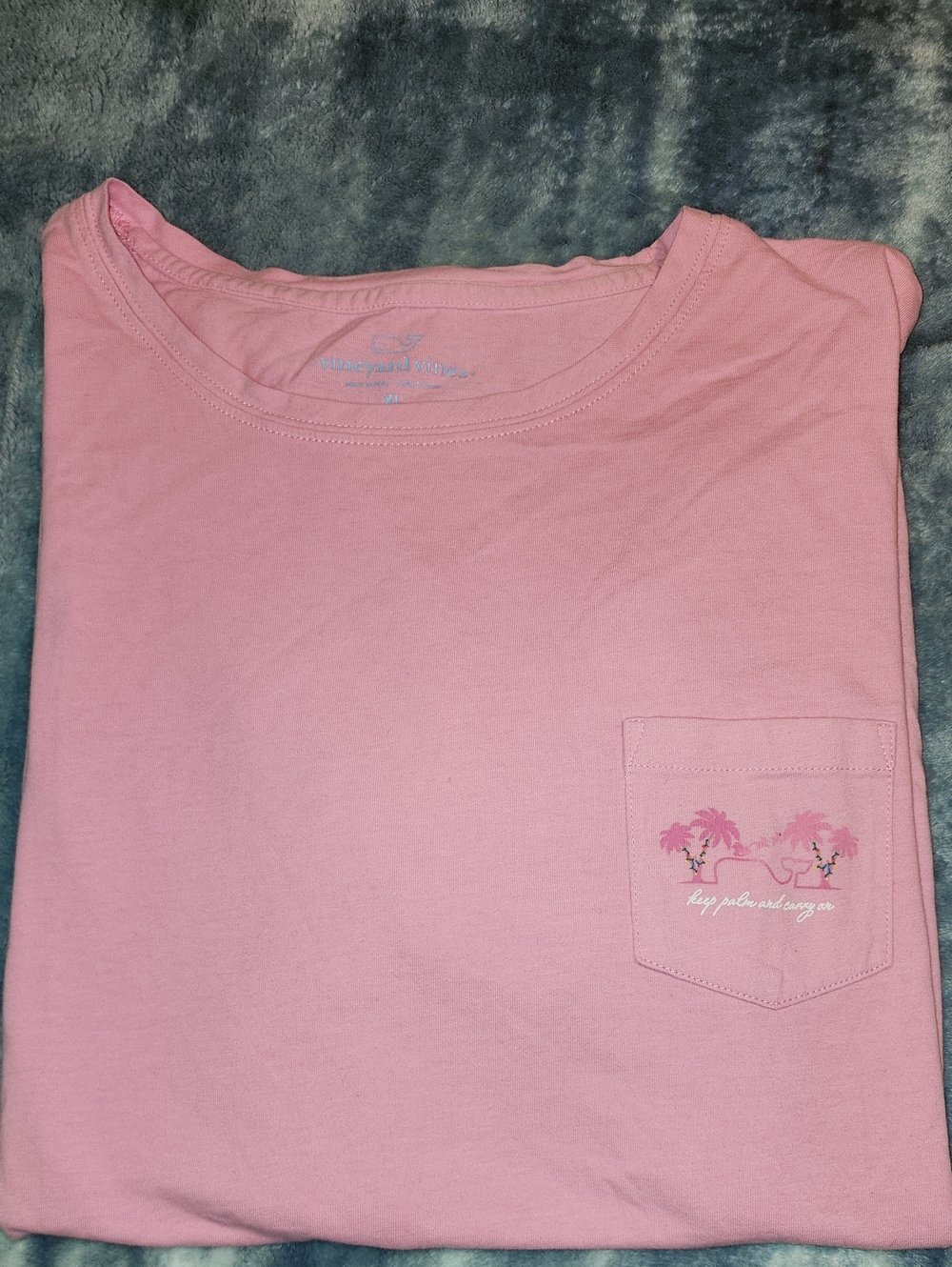 Vineyard Vines Pink Short Sleeve Tee with Whale Logo